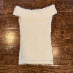GUESS Off The Shoulder Fuzzy Sweater size xs